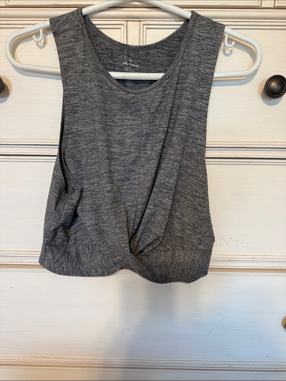 Gilly Hicks Charcoal Twist-Front Tank Top